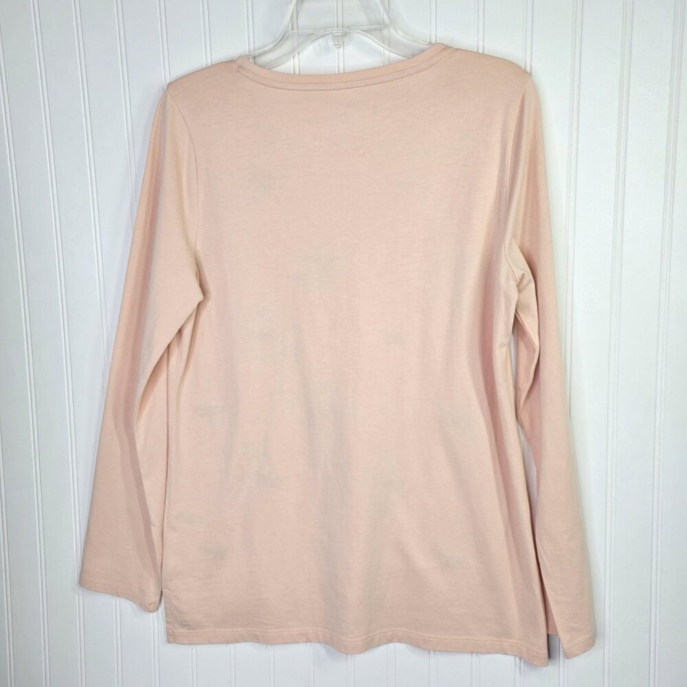 Talbots Shirt Womens Medium Pink Fox Embroidered Graphic Cotton Top Fox Hunt - Picture 6 of 12